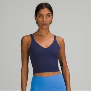 lulu align tank navy blue